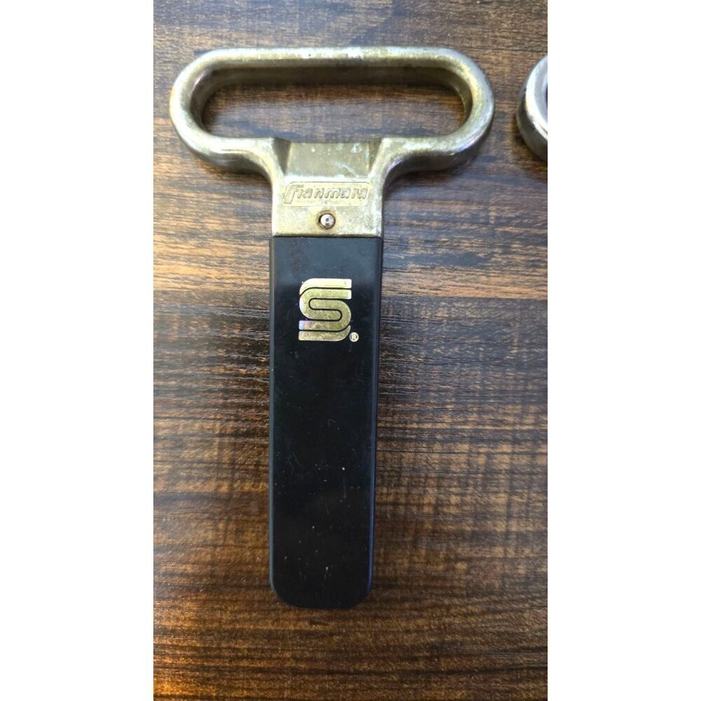 Vintage Italian Metal 2 Prong Cork Extractor Set/2 - Black & Burgundy Handles - Picture 2 of 8